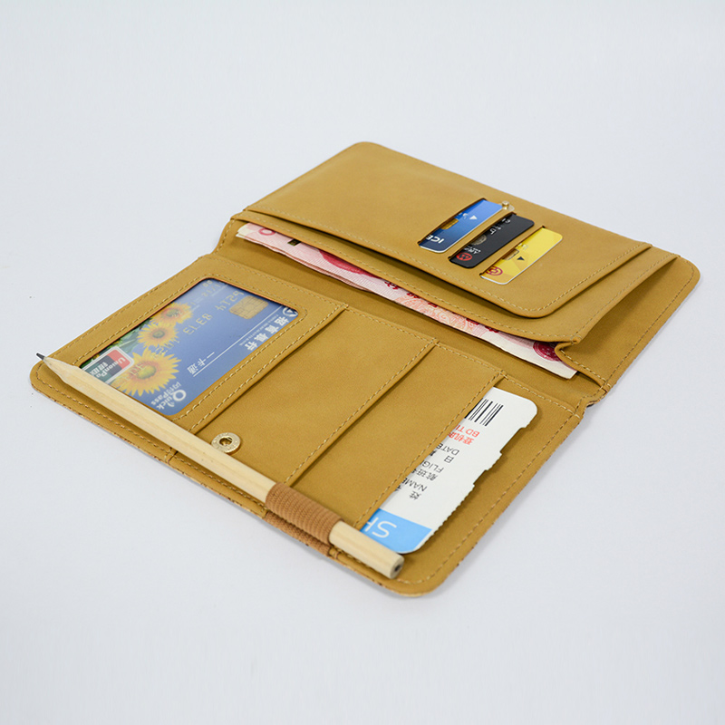 Sughero Portafoglio di Viaggio RFID Blocco Documento Organizer Bag/Famiglia Passaporto Titolare