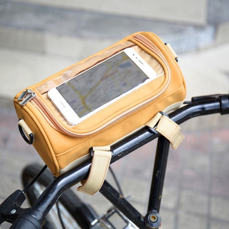 Impermeabile Moto Manubrio della Bicicletta Borsa-Tubo Anteriore Bici Sacchetto di Deposito per Biciclette, Borse Tracolla Removibile-Bici Portatile con Borsa a Sacchetto w/touch screen del Telefono