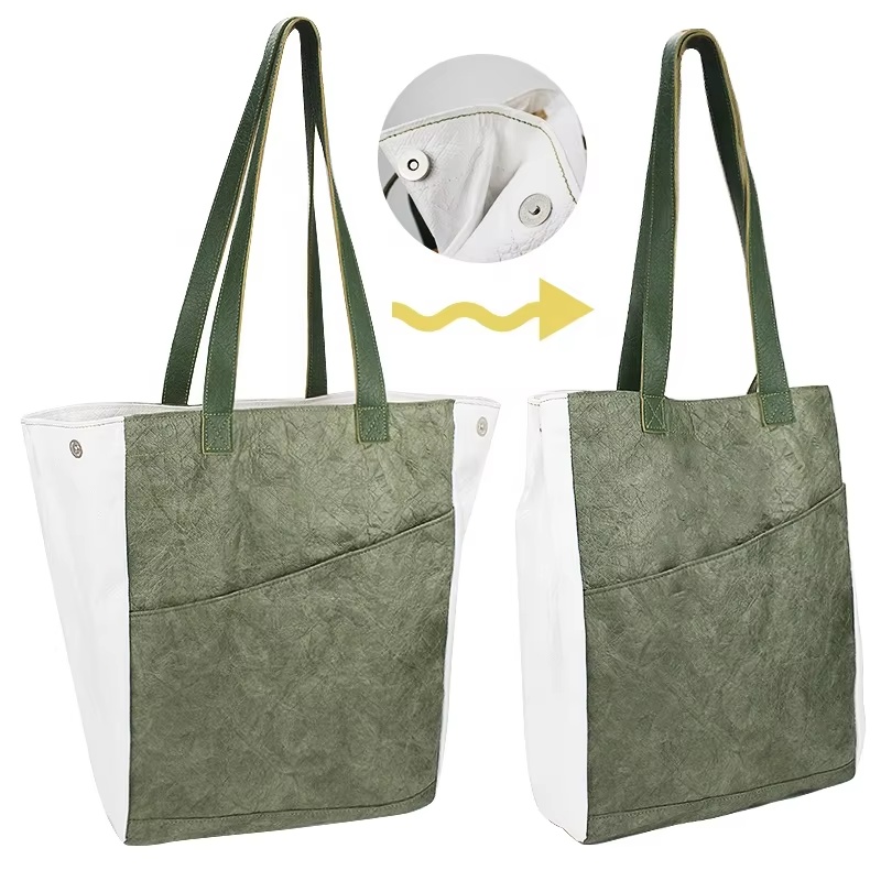 Borsa da donna in carta Tyvek® impermeabile ed ecologica – Borsa per la spesa riutilizzabile