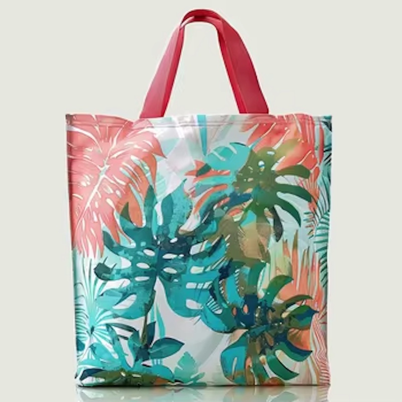 Borsa tote DuPont™ Tyvek® impermeabile, ecologica e alla moda – Borsa da spiaggia e per la spesa rivestita in stile hawaiano