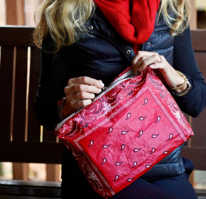 Borsa impermeabile personalizzata in Tyvek con motivo floreale - Borsa da viaggio di grande capacità per trucchi e articoli da toeletta